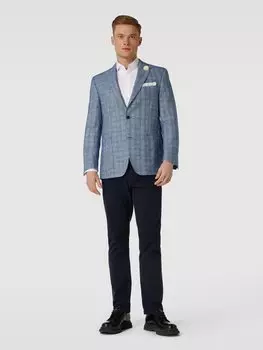 Пиджак на 2 пуговицах в клетку, модель «Tebson» Carl Gross, светло-голубой