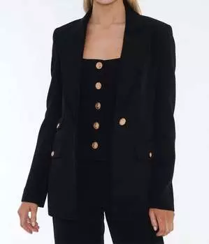 Пиджак на одной пуговице Genevieve в цвете Jet Toccin