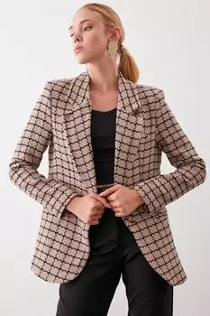 Пиджак на одной пуговице с узором Vitrin, желтый