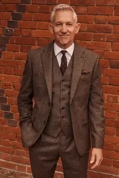 Пиджак облегающего кроя из фактурной ткани Signature Moons British Fabric Next, коричневый