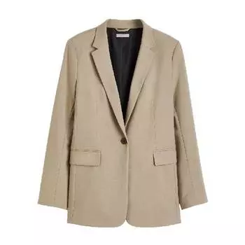 Пиджак однобортный H&amp;M Single-breasted Jacket, бежевый