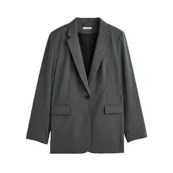 Пиджак однобортный H&amp;M Single-breasted Jacket, темно-серый