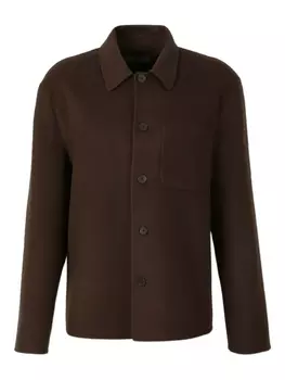 Пиджак Officine Generale с застежкой на пуговицы и накладным карманом, коричневый