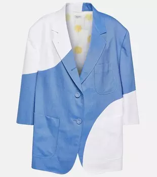 Пиджак оверсайз из хлопка в горошек THOM BROWNE, разноцветный