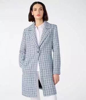 Пиджак оверсайз из твида Karl Lagerfeld, синий