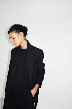 Пиджак оверсайз ZARA, черный