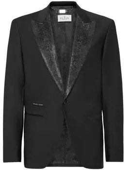 Пиджак Philipp Plein, украшенный стразами, черный