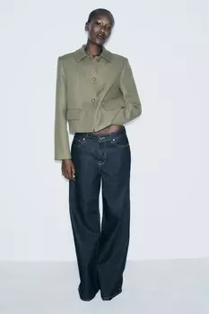 Пиджак пике ZARA, хаки