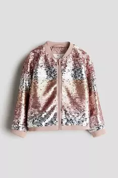 Пиджак пилот с пайетками H&M, розовый
