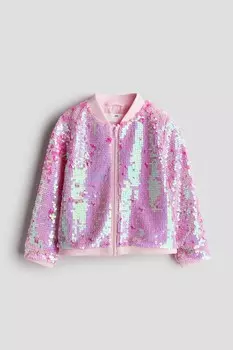 Пиджак пилот с пайетками H&M, розовый