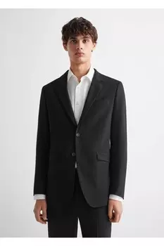 Пиджак приталенного кроя Mango, черный