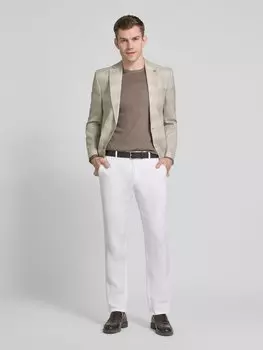 Пиджак приталенного кроя на 2 пуговицах с добавлением льна, модель «Тео» Carl Gross, серебряный