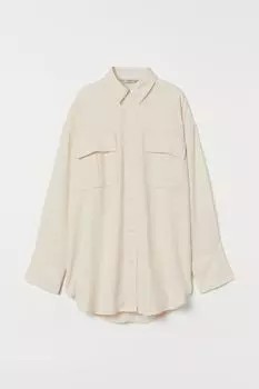 Пиджак-рубашка оверсайз H&amp;M, сливочный