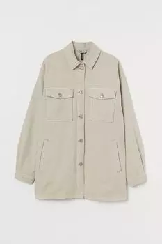 Пиджак-рубашка оверсайз H&amp;M, светло-бежевый