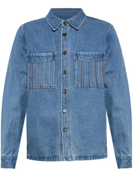 Пиджак-рубашка с вышитыми полосками PS Paul Smith, синий