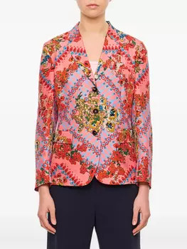 Пиджак с цветочным принтом Alberto Biani, розовый