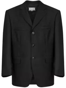 Пиджак с декоративной строчкой MAISON MARGIELA, черный
