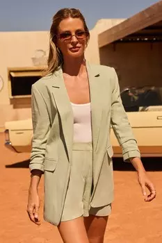 Пиджак с длинными рукавами и льном Friends Like These, зеленый