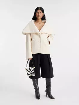 Пиджак с драпированным воротником JACQUEMUS The Caruso peacoat, белый