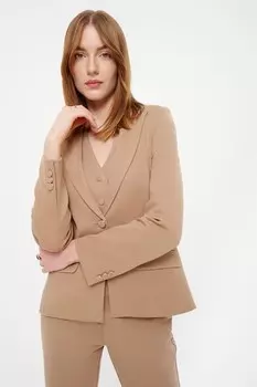 Пиджак с двойными лацканами GreenPoint, бежевый