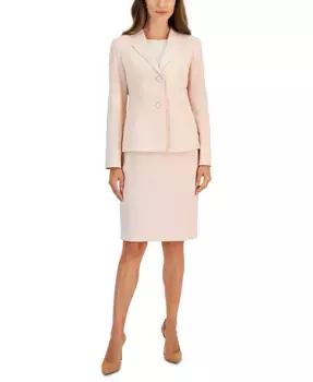 Пиджак с двумя пуговицами и юбка-карандаш, миниатюрные Le Suit, розовый