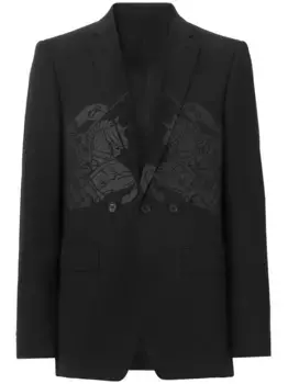 Пиджак с графичным принтом BURBERRY, черный