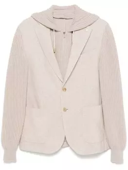 Пиджак с капюшоном LUIGI BIANCHI MANTOVA, нейтральный цвет