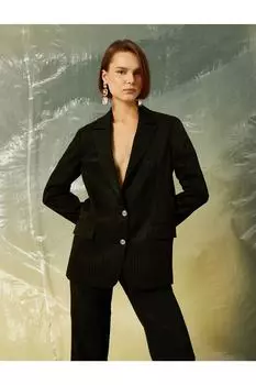 Пиджак с карманами и узором Koton, черный