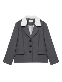 Пиджак с контрастными лацканами SHUSHU/TONG, серый