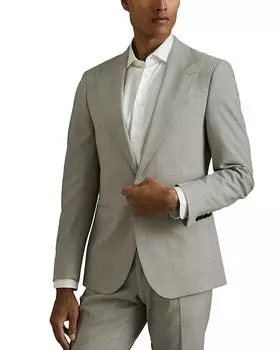Пиджак с отворотами Checked Peak Lapel REISS, серый