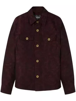 Пиджак с парчовым принтом Versace, коричневый