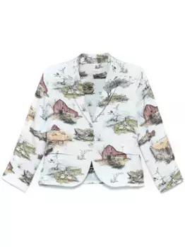 Пиджак с принтом THOM BROWNE, синий