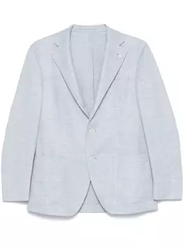 Пиджак с узором в елочку LUIGI BIANCHI MANTOVA, синий