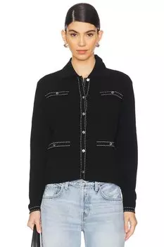 Пиджак с воротником и двойной строчкой Autumn Cashmere, черный