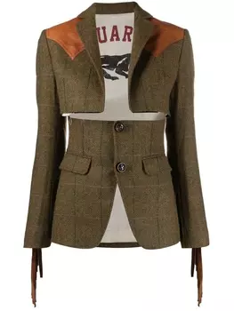 Пиджак с вырезом Dsquared2, зеленый