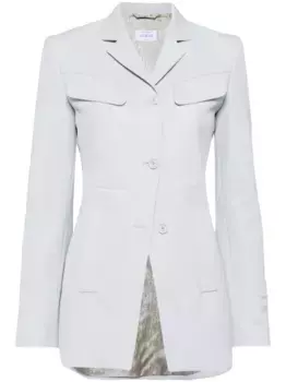 Пиджак с вышитым логотипом OFF-WHITE, синий