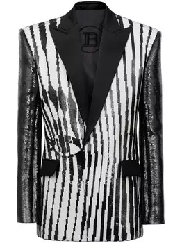 Пиджак с вышивкой Balmain, черный