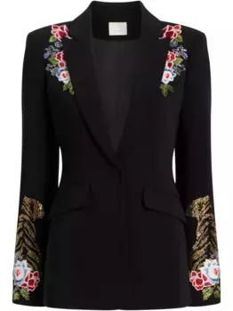 Пиджак с вышивкой Cinq A Sept, черный