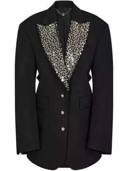 Пиджак с вышивкой Rabanne, черный