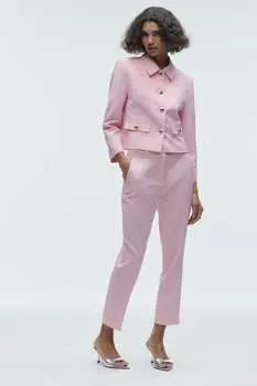 Пиджак с золотыми кнопками ZARA, розовый