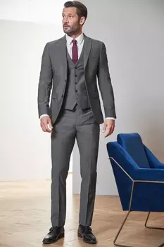 Пиджак Signature Tollegno из шерсти Next, серый