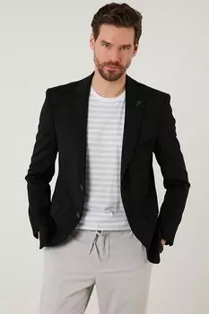 Пиджак Slim Fit 6 с двойными разрезами BASELNA Buratti, черный