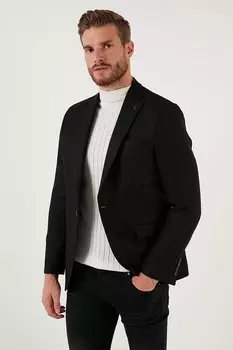 Пиджак Slim Fit на пуговицах с одной прорезью 2163763 Buratti, черный