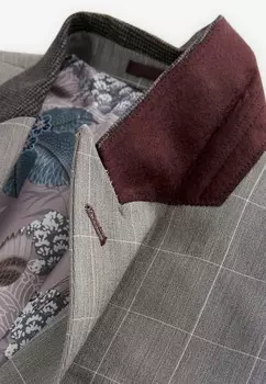 Пиджак SLIM FIT TRIMMED CHECK Next, коричневый