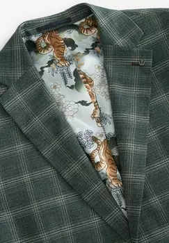 Пиджак SLIM FIT TRIMMED CHECK Next, зеленый