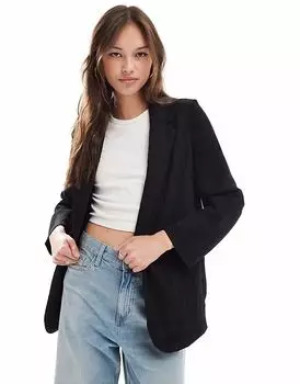 Пиджак Stradivarius с жатым узором черного цвета