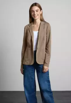 Пиджак STREET ONE из хлопка с стрейчем, цвет Rich Mocha Mel.