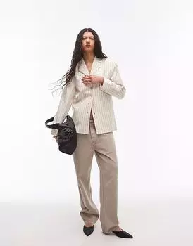 Пиджак Topshop в кремовую полоску