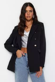 Пиджак Trendyol на подкладке, черный