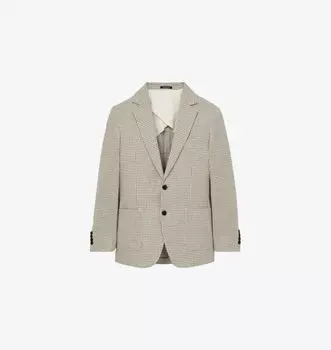 Пиджак Vitale из смеси хлопка и льна в клетку Reiss, белый